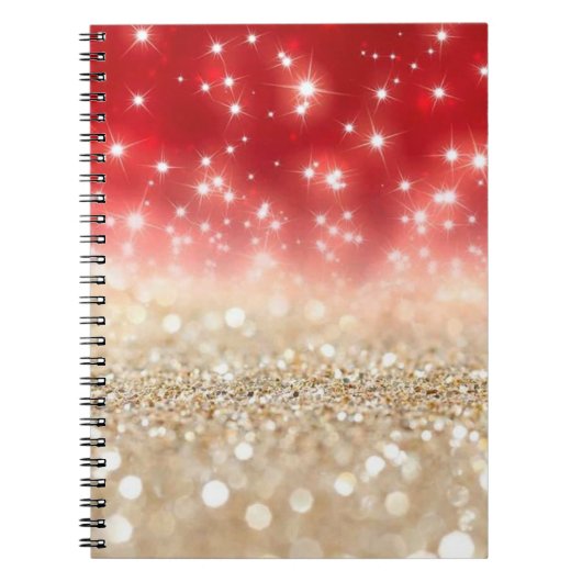 Glitter (rood en goud) notitieboek (Voorkant)