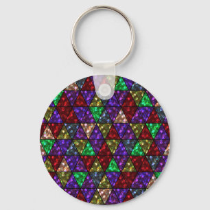 Glitter. Rood, groen, paars. Sleutelhanger
