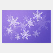 Glitter Rood Indigo Gouden Sneeuwvlokken Kerstmis Inpakpapier Vel (Voorkant 3)