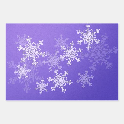 Glitter Rood Indigo Gouden Sneeuwvlokken Kerstmis Inpakpapier Vel (Voorkant 3)