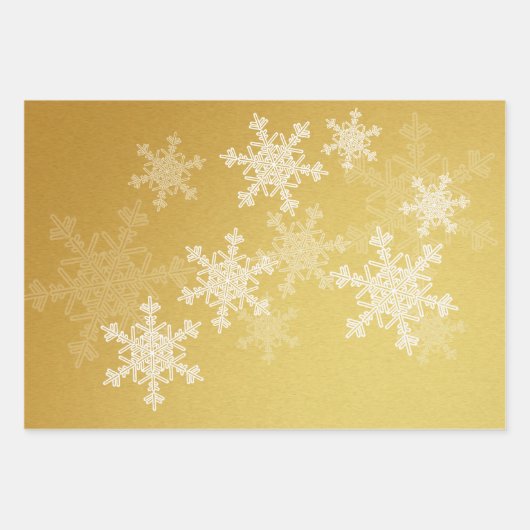 Glitter Rood Indigo Gouden Sneeuwvlokken Kerstmis Inpakpapier Vel (Voorkant 2)