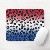 Glitter Rood Wit Blau Luipaardprint Muismat (Met muis)