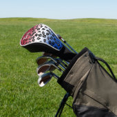 Glitter Rood Wit Blauw Luipaardprint Persoonlijk Golfheadcover (Insitu)
