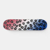 Glitter rood wit en blauw luipaardprint persoonlijk skateboard (Horizontaal)