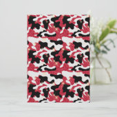 Glitter Rood Wit Zwart Camouflage Kaart (Staand voorkant)