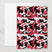 Glitter Rood Wit Zwart Camouflage Kaart (Voorkant / Achterkant)