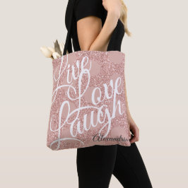 Glitter Roos Blush Polka Dot Live Love Lach Tote Bag