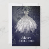 *~* Glitter Roos Bridal Dress Bridal Gown Shower Kaart (Voorkant)