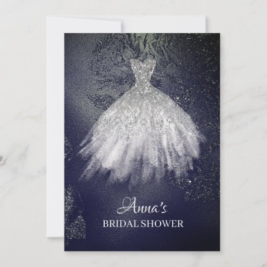 *~* Glitter Roos Bridal Dress Bridal Gown Shower Kaart (Voorkant)