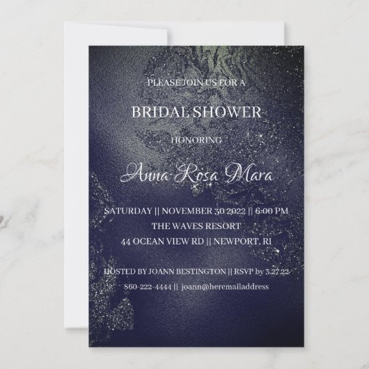 *~* Glitter Roos Bridal Dress Bridal Gown Shower Kaart (Achterkant)