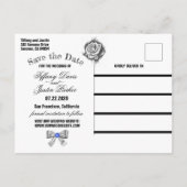 Glitter, Roos, diamanten & Bow sparen de Datum Kaa Aankondigingskaart (Achterkant)