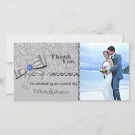 Glitter, Roos, Diamanten & Strik Bedankt Fotokaart