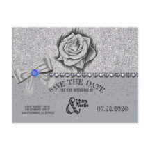 Glitter, Roos, Diamanten & Strik Save the Date Kaa