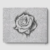 Glitter, Roos Diamonds en Bow Wedding Guest Book Gastenboek (Achterkant)