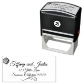 Glitter, Roos Diamonds en Bow Wedding Rubber Stamp Zelfinktende Stempel (In situ)