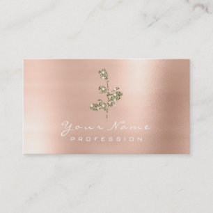 Glitter Roos Flower Gold Champagne Faux Visitekaartje