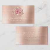 Glitter Roos Flower Gold Champagne Lux Visitekaartje (Voorkant / Achterkant)