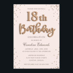 Glitter Roos Foil Balloons 18th Birthday Elegant Kaart<br><div class="desc">Glitter Roos Gold Foil Balloons 18th Birthday Elegant</div>
