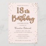 Glitter Roos Foil Balloons 18th Birthday Elegant Kaart<br><div class="desc">Glitter Roos Gold Foil Balloons 18th Birthday Elegant</div>