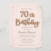 Glitter Roos Folie Ballonnen 70ste verjaardag Eleg Kaart (Voorkant / Achterkant)