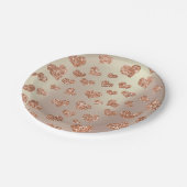 Glitter Roos Foxier Gold Hearts Confetti Koper Papieren Bordje (Gekanteld)
