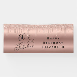 Glitter Roos Gold 60th Birthday Party Spandoek