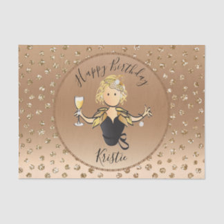 Glitter Roos Gold Birthday of Retirement Party Tissuepapier