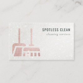Glitter Roos Gold Blush Broom Cleaning Service Visitekaartje