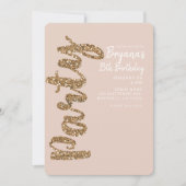 Glitter Roos Gold Blush ELKE LEEFTIJD Verjaardagsf Kaart (Voorkant)