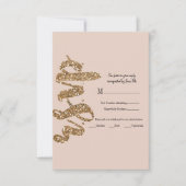 Glitter Roos Gold Blush Glam Weddenschap RSVP Antw (Voorkant)