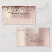 Glitter Roos Gold Body Shaping Appointment Card Afsprakenkaartje (Voorkant / Achterkant)