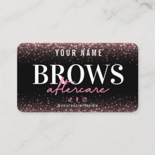 Glitter Roos Gold Brows Aftercare Card Visitekaartje