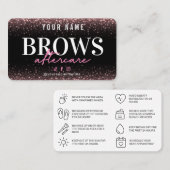 Glitter Roos Gold Brows Aftercare Card Visitekaartje (Voorkant / Achterkant)