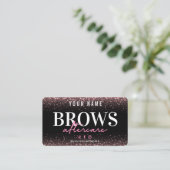Glitter Roos Gold Brows Aftercare Card Visitekaartje (Staand voorkant)