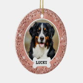 Glitter Roos Gold Brushed Metal Roos Gold Foto Keramisch Ornament (Rechts)