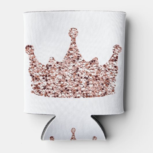 Glitter Roos Gold Crown Clipart Queen Crown Blikjeskoeler (Voorkant)