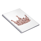 Glitter Roos Gold Crown Clipart Queen Crown Notitieboek (Rechterzijde)