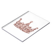 Glitter Roos Gold Crown Clipart Queen Crown Notitieboek (Linkerzijde)