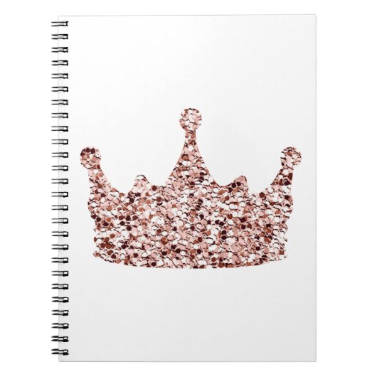 Glitter Roos Gold Crown Clipart Queen Crown Notitieboek (Voorkant)