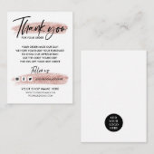 Glitter Roos Gold DANK U MET DE HAND GESCHREVEN EN Informatiekaartje (Voorkant / Achterkant)