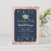 Glitter Roos Gold Drivers marineblauw Kaart (Staand voorkant)