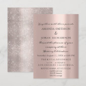 Glitter Roos Gold Elegant Weddenschap Uniek Kaart (Voorkant / Achterkant)