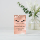 Glitter Roos Gold Eyelash Extension Client Record Visitekaartje (Staand voorkant)
