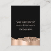 Glitter Roos Gold Foil Black voor juwelen Visitekaartje (Achterkant)