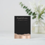 Glitter Roos Gold Foil Black voor juwelen Visitekaartje (Staand voorkant)