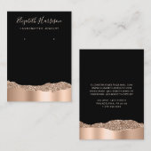 Glitter Roos Gold Foil Black voor juwelen Visitekaartje (Voorkant / Achterkant)