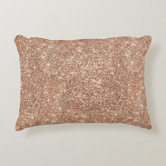Glitter Roos Gold glitter sparren glanzend kussen (Voorkant)