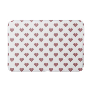 Glitter Roos Gold Hearts Witte achtergrond Badmat