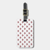 Glitter Roos Gold Hearts Witte achtergrond Bagagelabel (Voorkant verticaal)