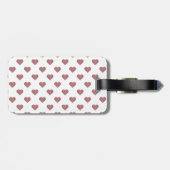 Glitter Roos Gold Hearts Witte achtergrond Bagagelabel (Achterkant horizontaal)